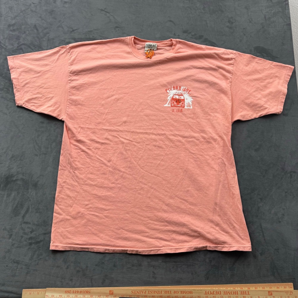 Pirana Joe St. Lucia Graphic T-Shirt Mens XXXL Coral Pink Surf Van Born Wild